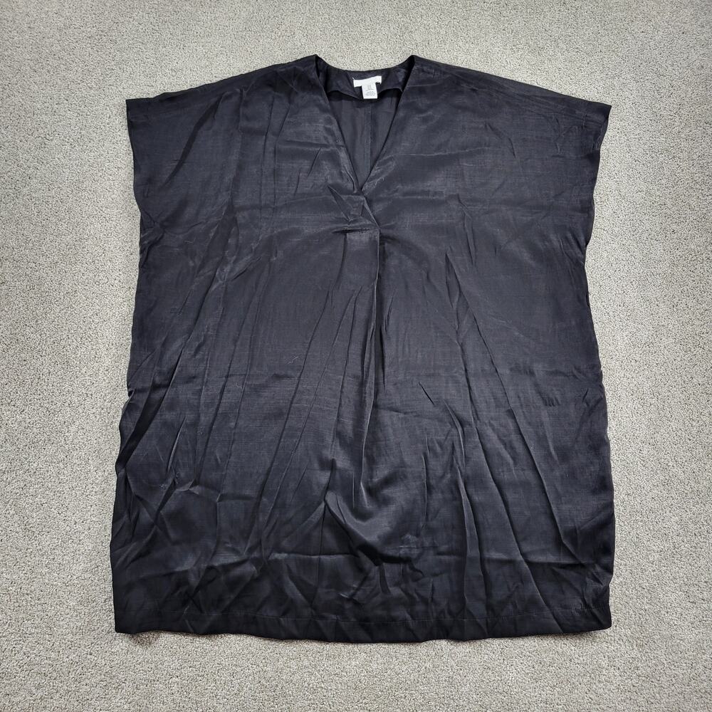 H&M Top Womens Medium Black V-Neck Sleeveless Loose Blouse Casual